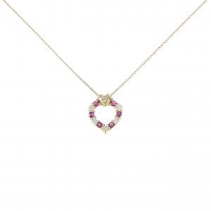 K18YG ハート ルビー ネックレス