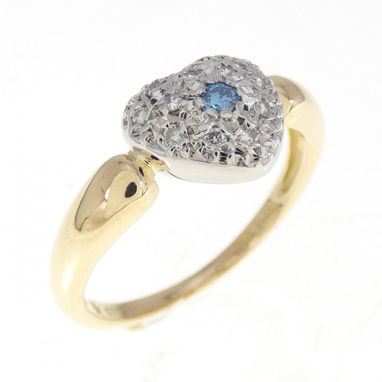 750YG/PT900 心形鑽石戒指 0.10CT