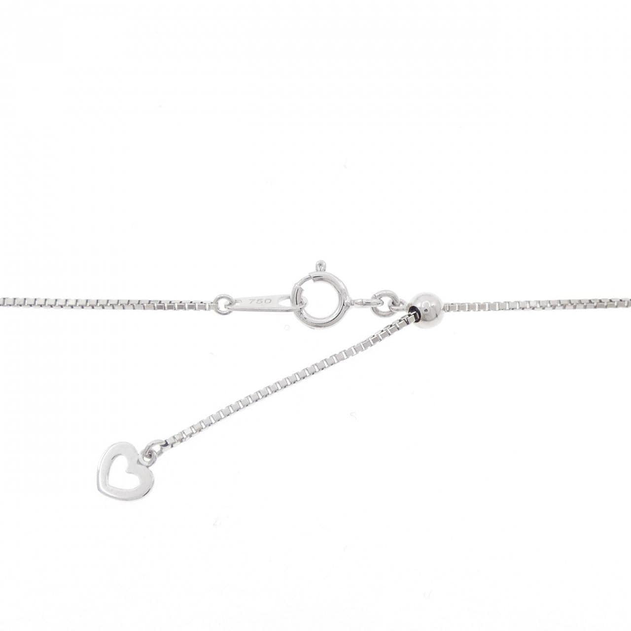 K18WG/750WG フラワー ダイヤモンド ネックレス 0.70CT