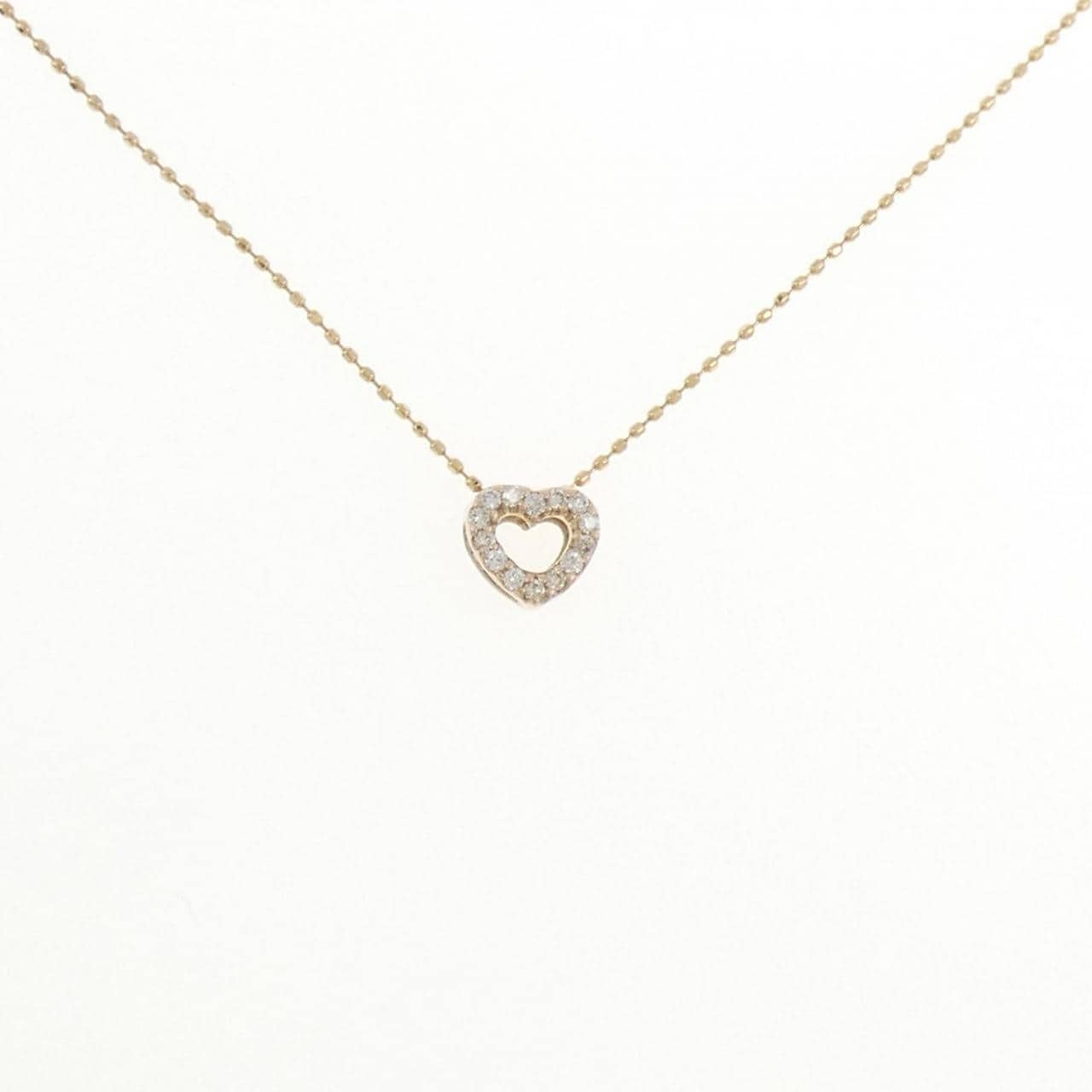 K18PG ハート ダイヤモンド ネックレス 0.09CT