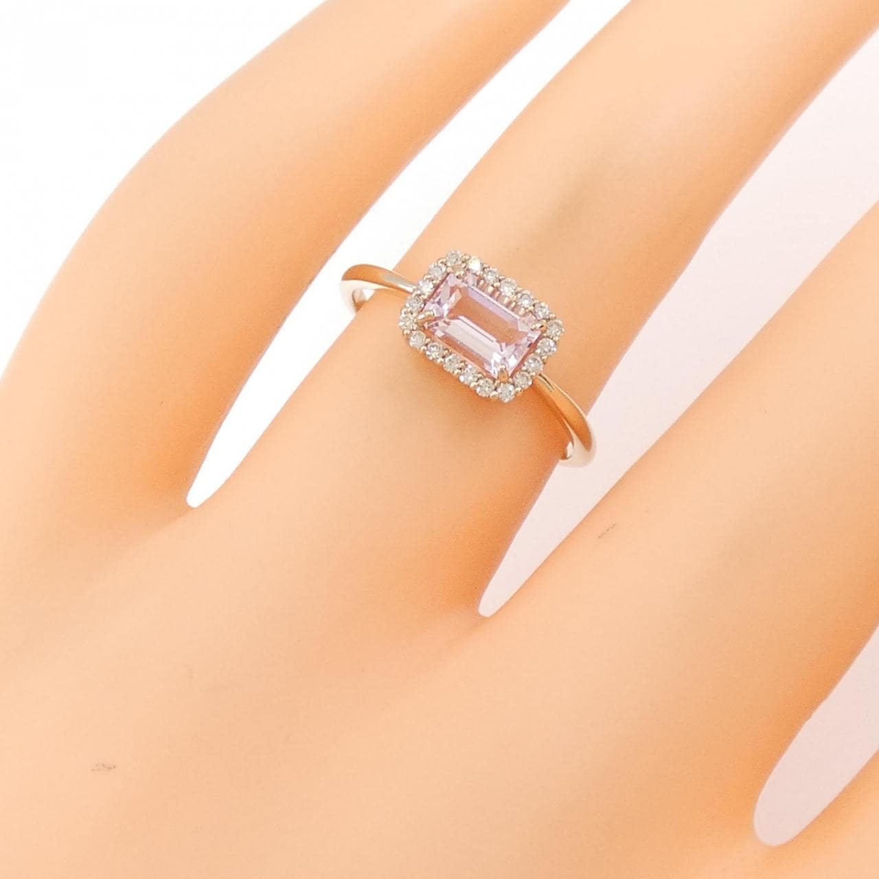 【新品】K18PG モルガナイト リング 0.57CT