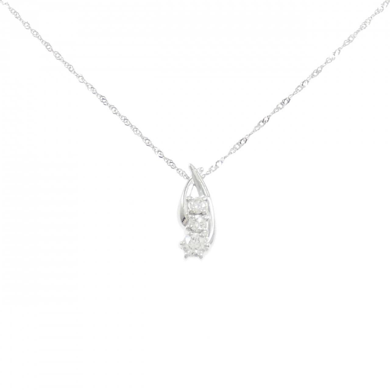 K18WG/750WG キュービック ネックレス 0.31CT