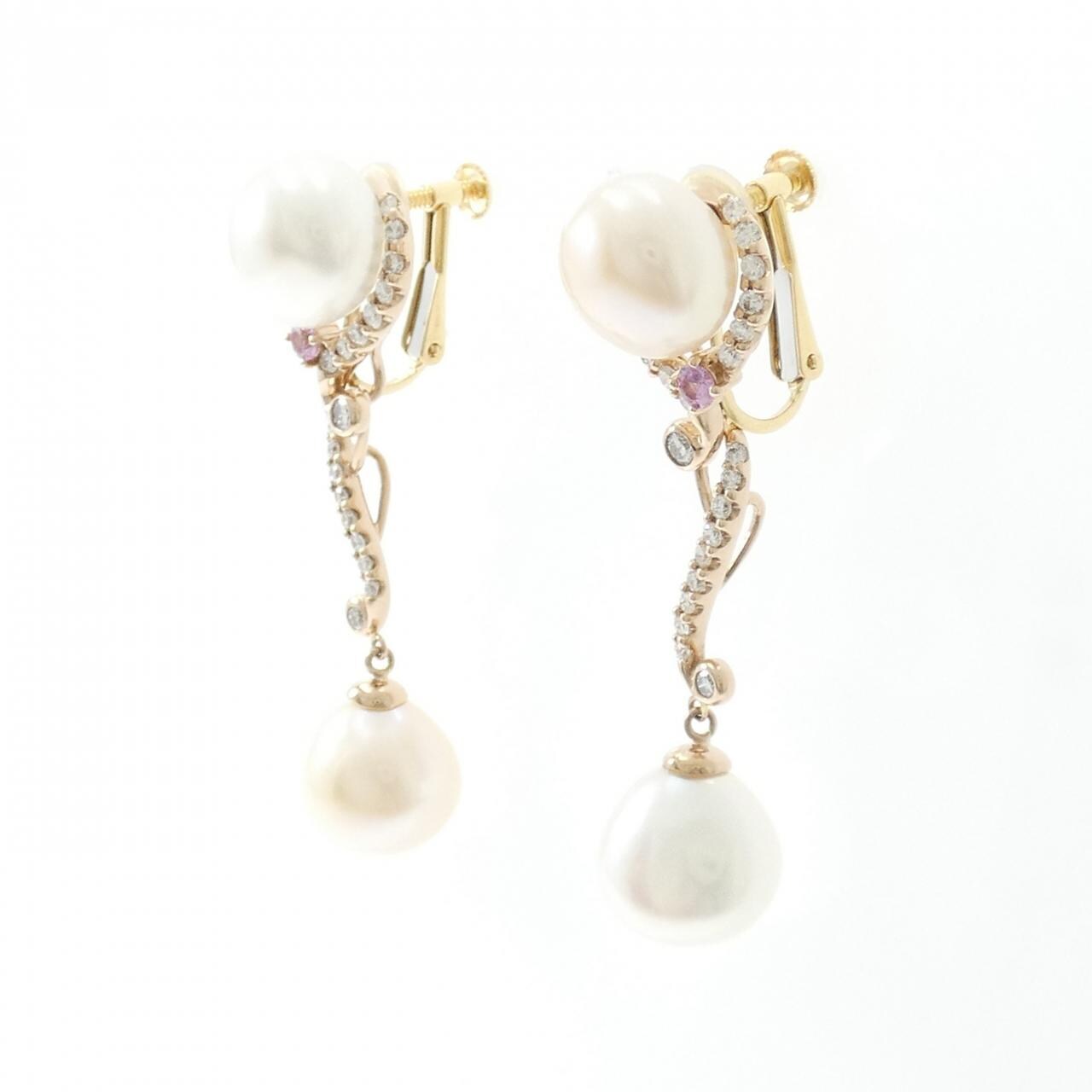 K18YG/K18PG 2WAY 淡水パール イヤリング