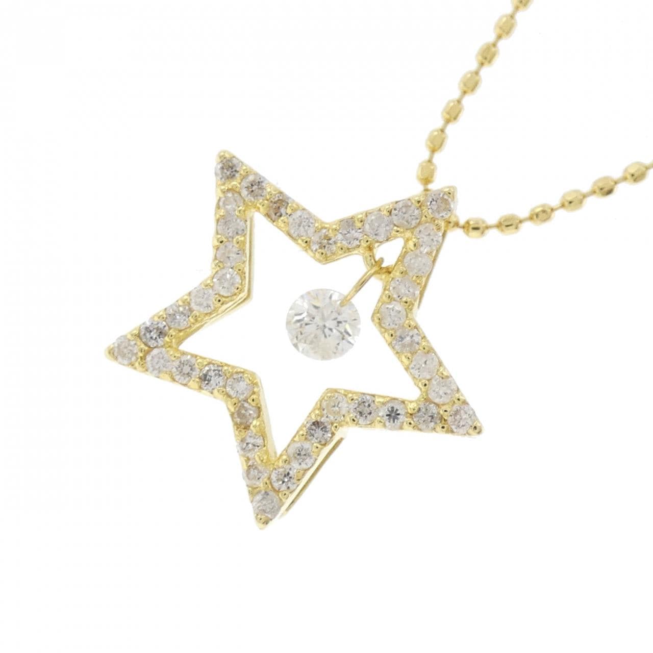 K18YG スター ダイヤモンド ネックレス 0.35CT