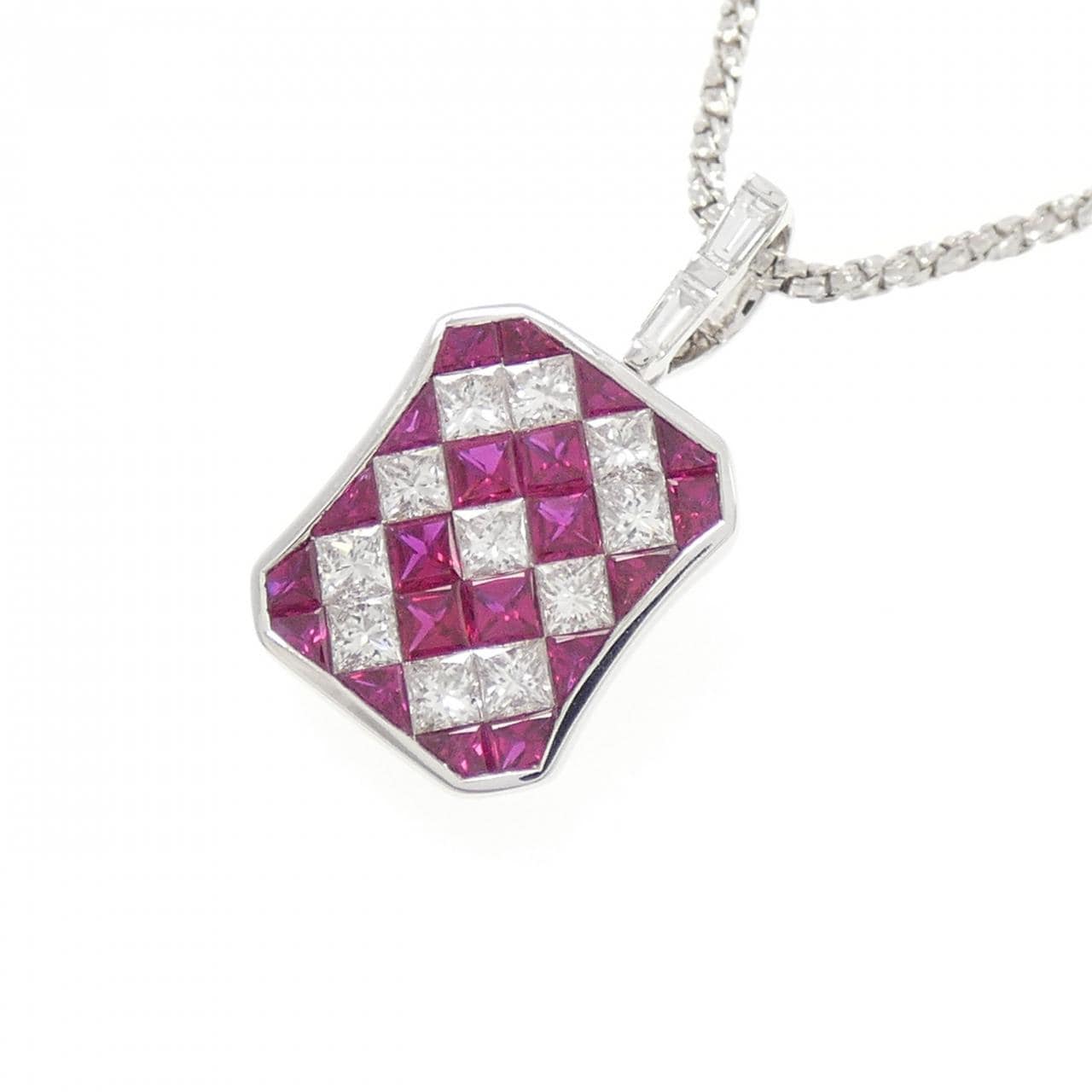 K18WG ルビー ネックレス 2.00CT
