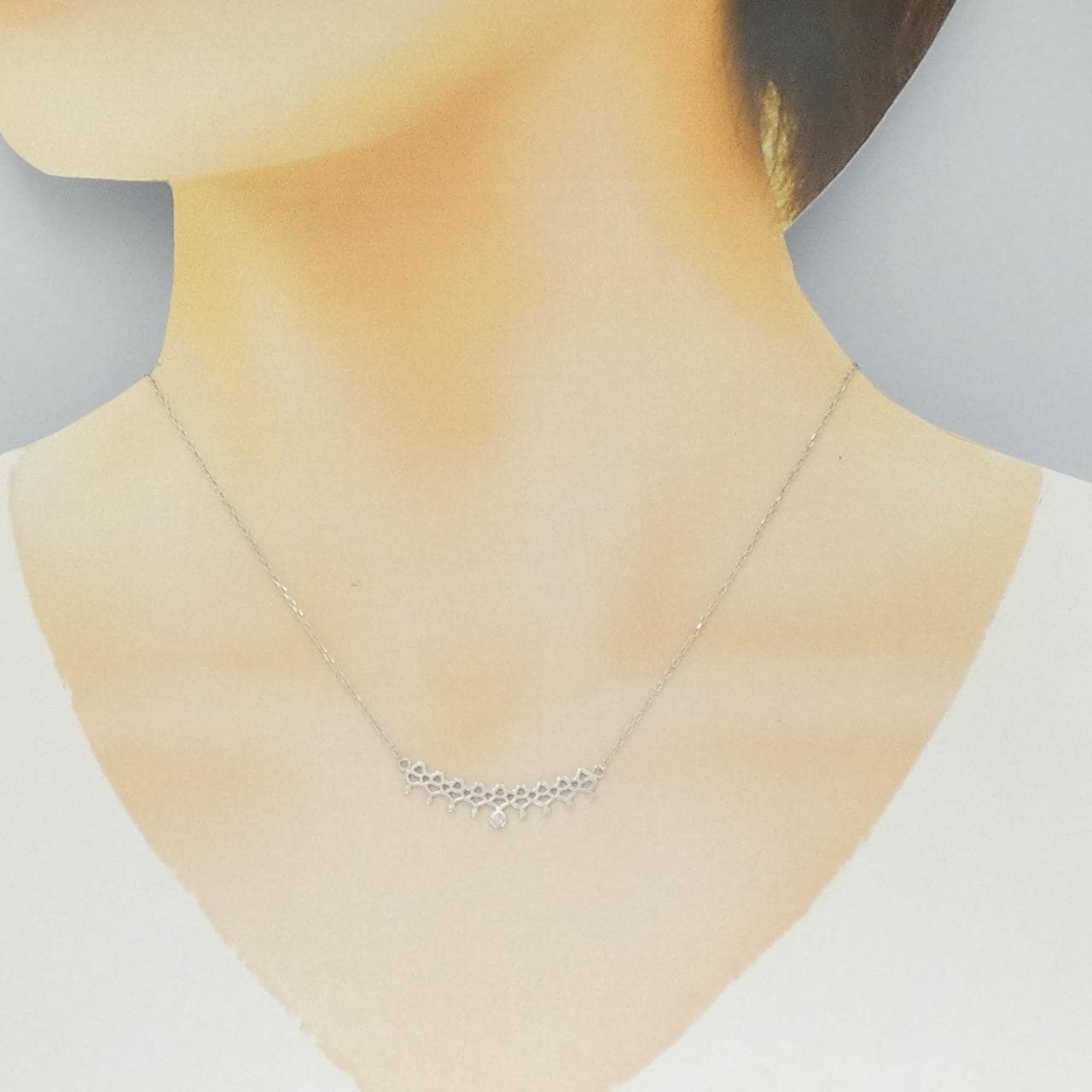 K10WG ダイヤモンド ネックレス 0.02CT