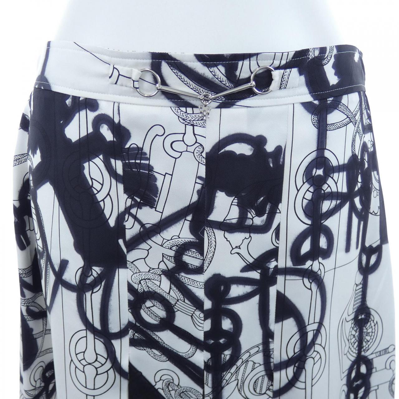 エルメス HERMES CLIQUETIS TATTOO AQUARELLE 2E0305DW ツイルレーヌ スカート