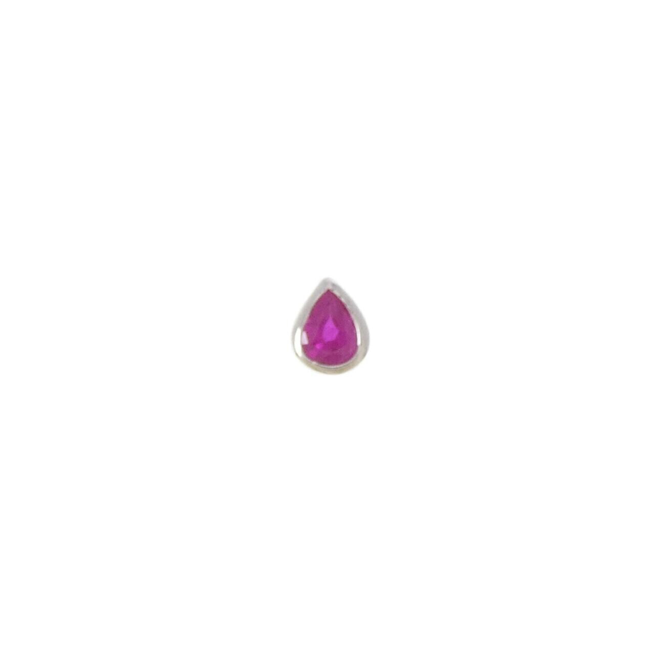 PT900 ルビー ピアス 0.34CT 片耳