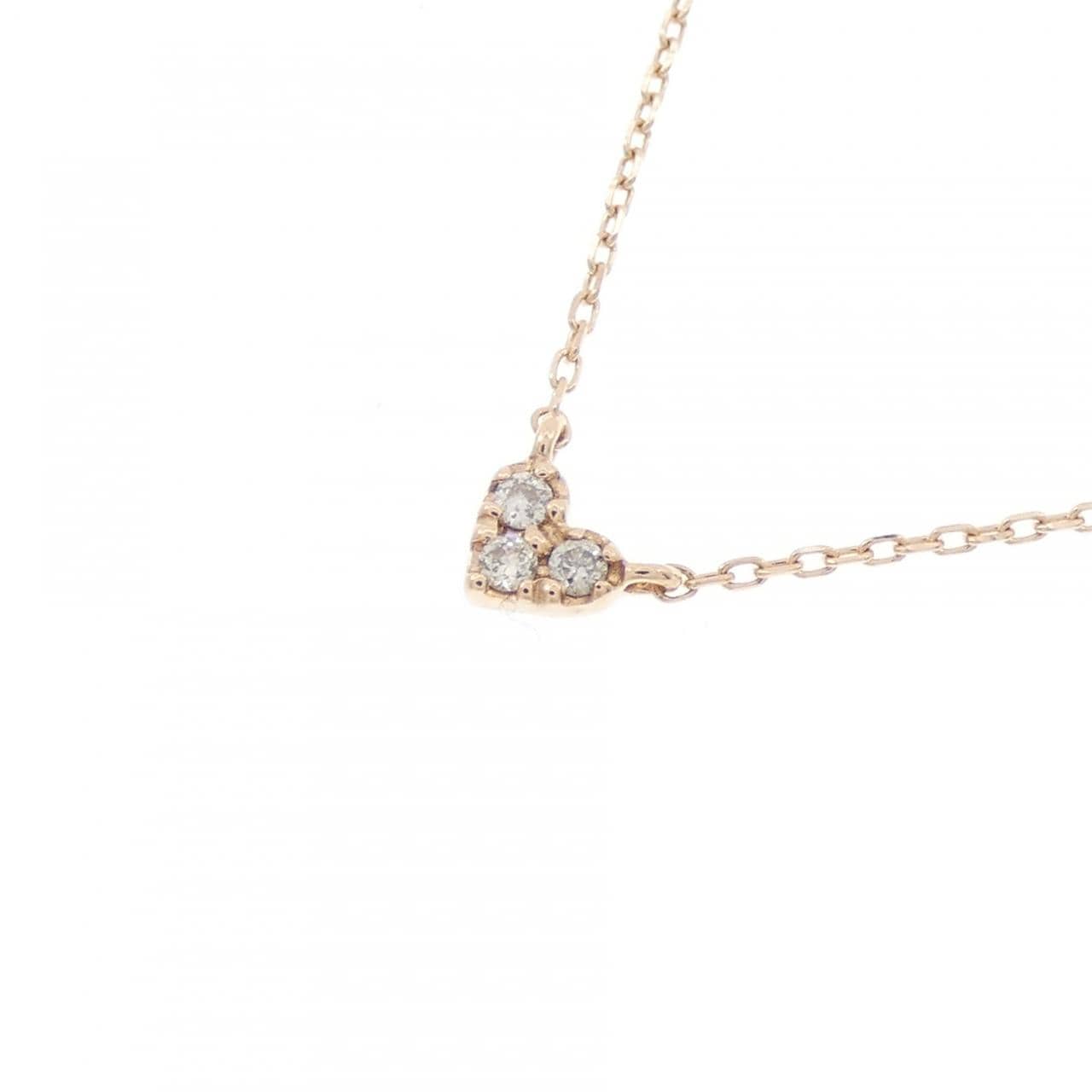 K10PG ハート ダイヤモンド ネックレス 0.03CT