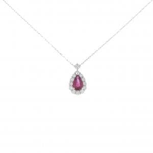 【新品】PT900/PT850 ルビー ネックレス 0.38CT