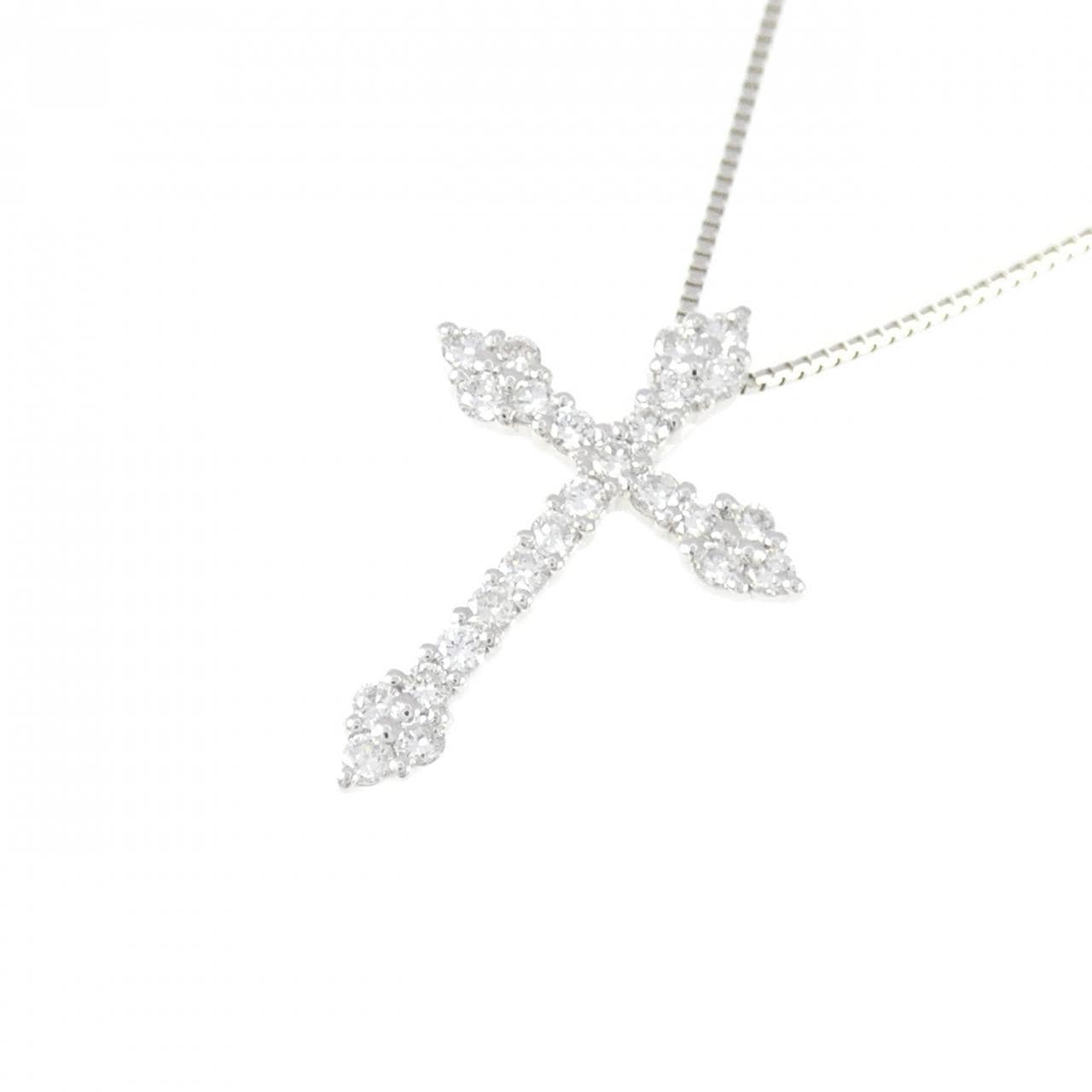 PT900/PT850 クロス ダイヤモンド ネックレス 0.35CT