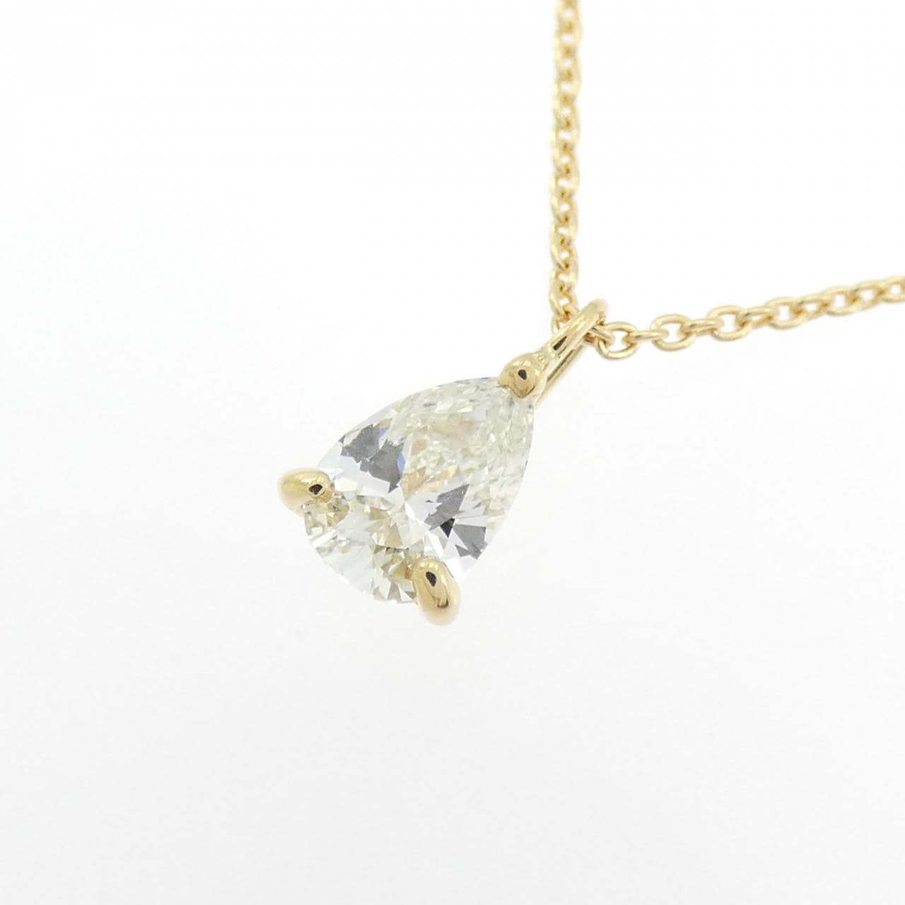 【リメイク】K18YG ダイヤモンド ネックレス 0.381CT J VVS2 ペアシェイプ
