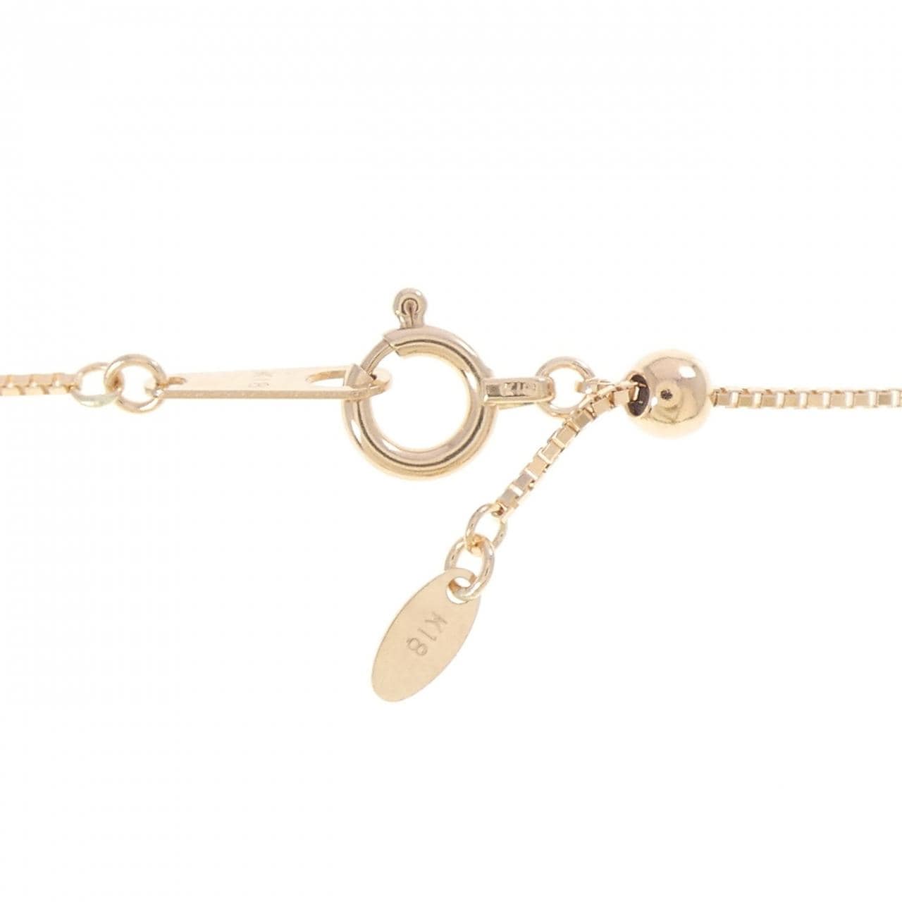 K18PG フラワー ルビー ネックレス 0.16CT