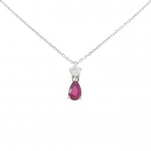 PT900/PT850 ルビー ネックレス 0.27CT