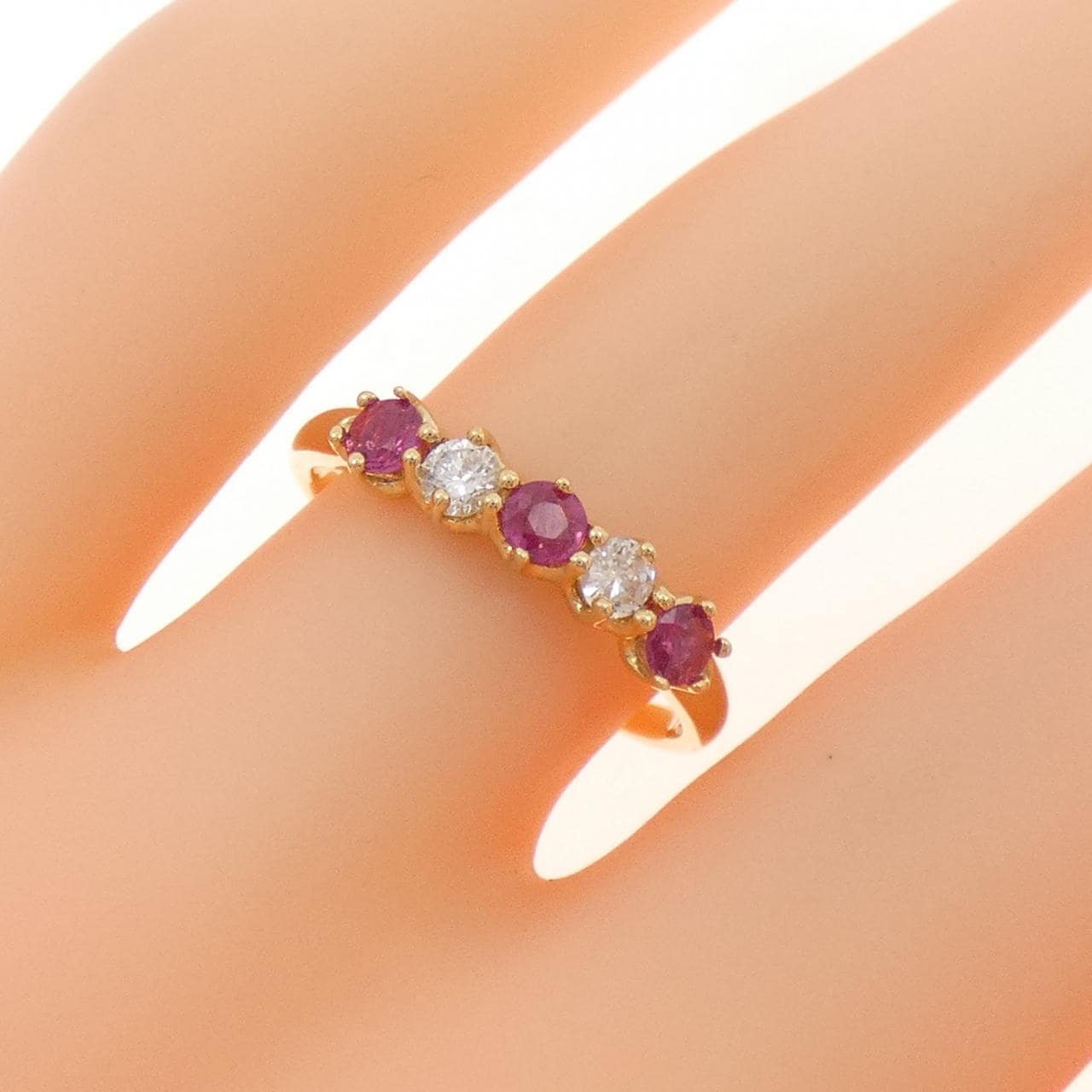 K18YG ルビー リング 0.30CT