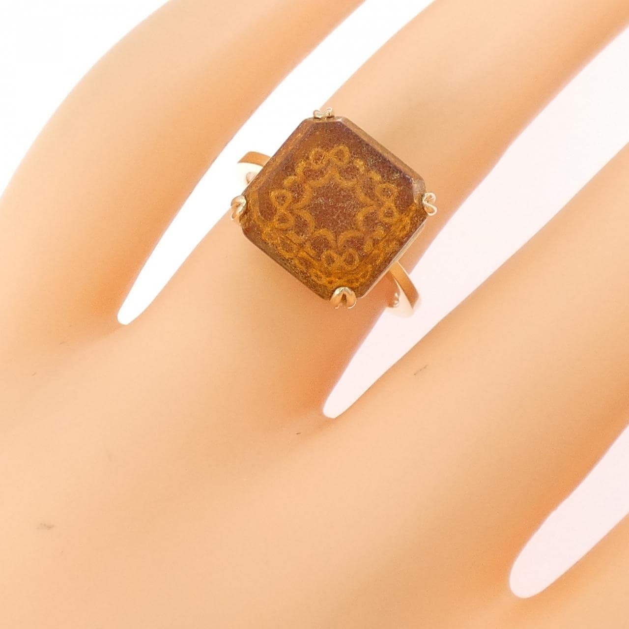 アガット コハク リング