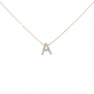 K10YG イニシャルA ダイヤモンド ネックレス 0.06CT