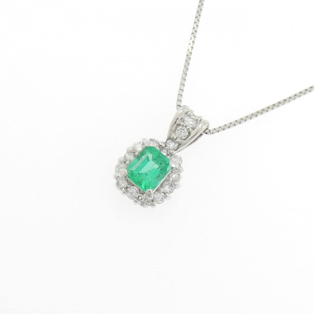 PT900/PT850 エメラルド ネックレス 0.26CT