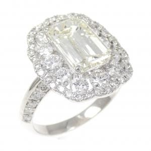 PT900 ダイヤモンド リング 2.648CT M VVS2 エメラルドカット