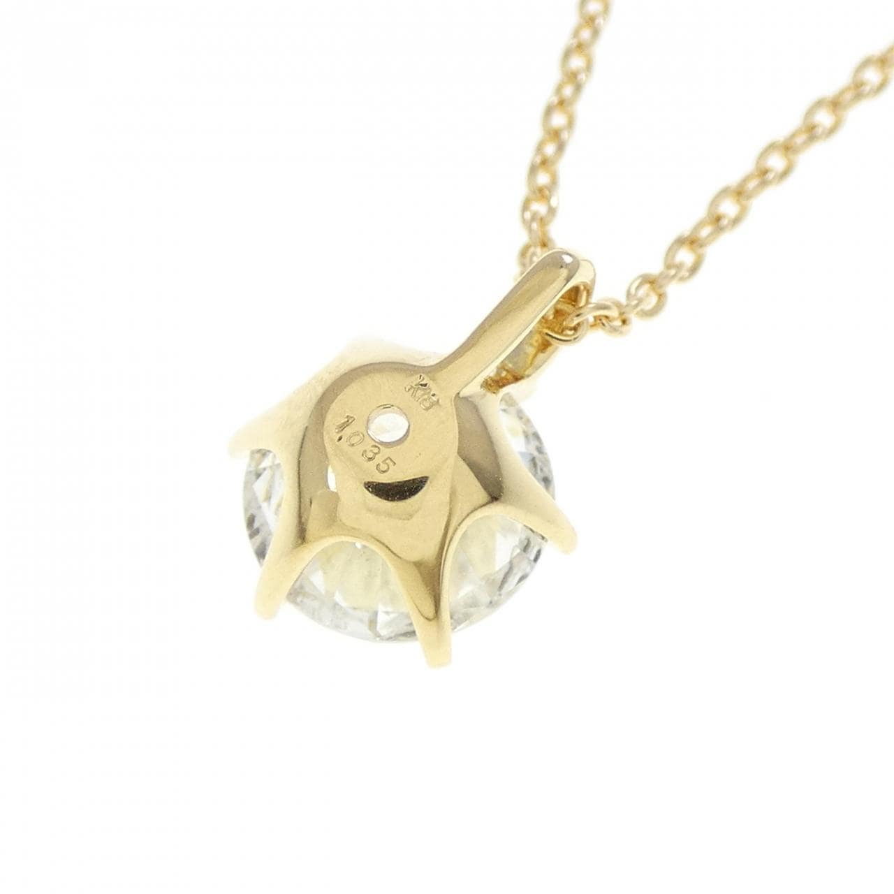 【リメイク】K18YG ソリティア ダイヤモンド ネックレス 1.035CT H I1 VG