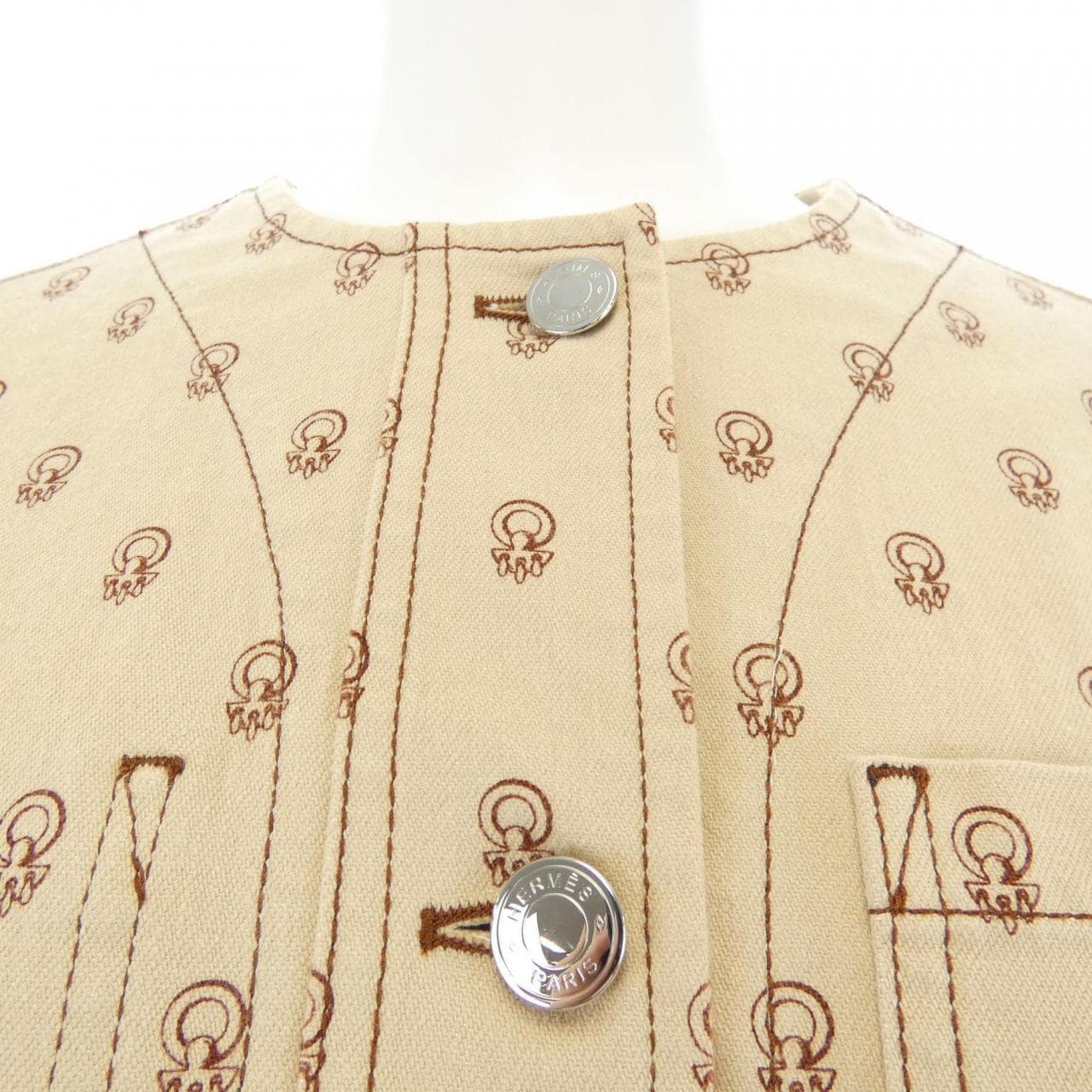 エルメス HERMES セリエボタン 2E0254DS ノーカラージャケット