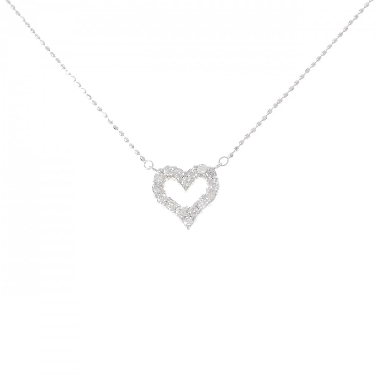 K10WG ハート ダイヤモンド ネックレス 0.30CT