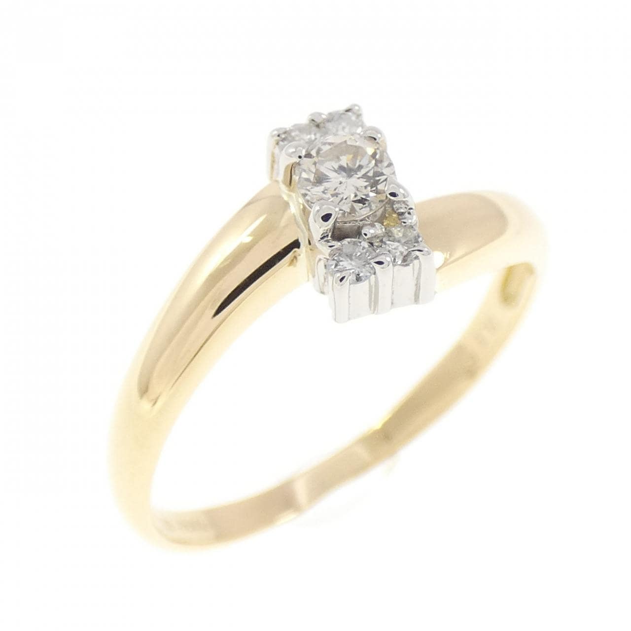 K18YG/PT900 ダイヤモンド リング 0.16CT