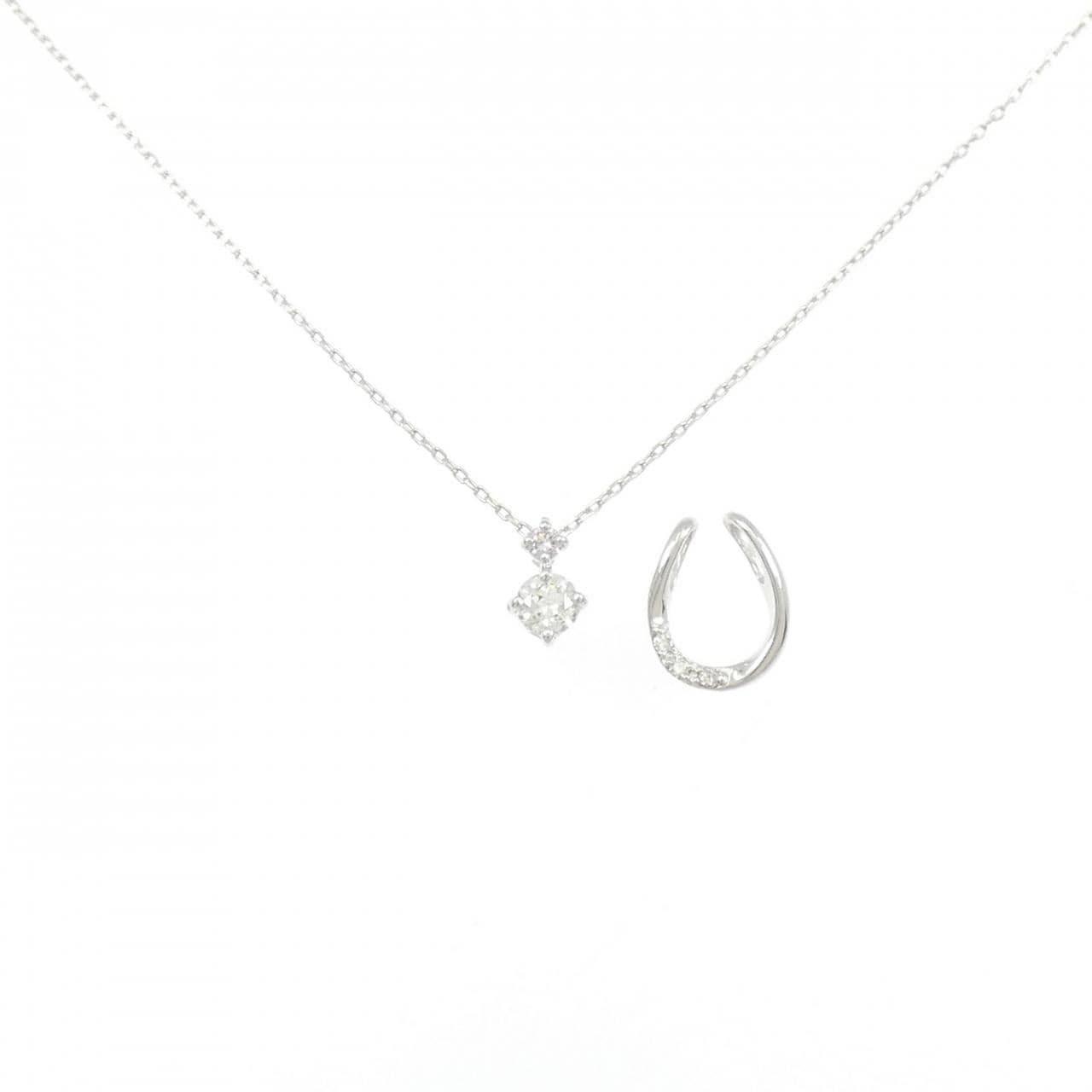 K18WG 2WAY ダイヤモンド ネックレス 0.15CT