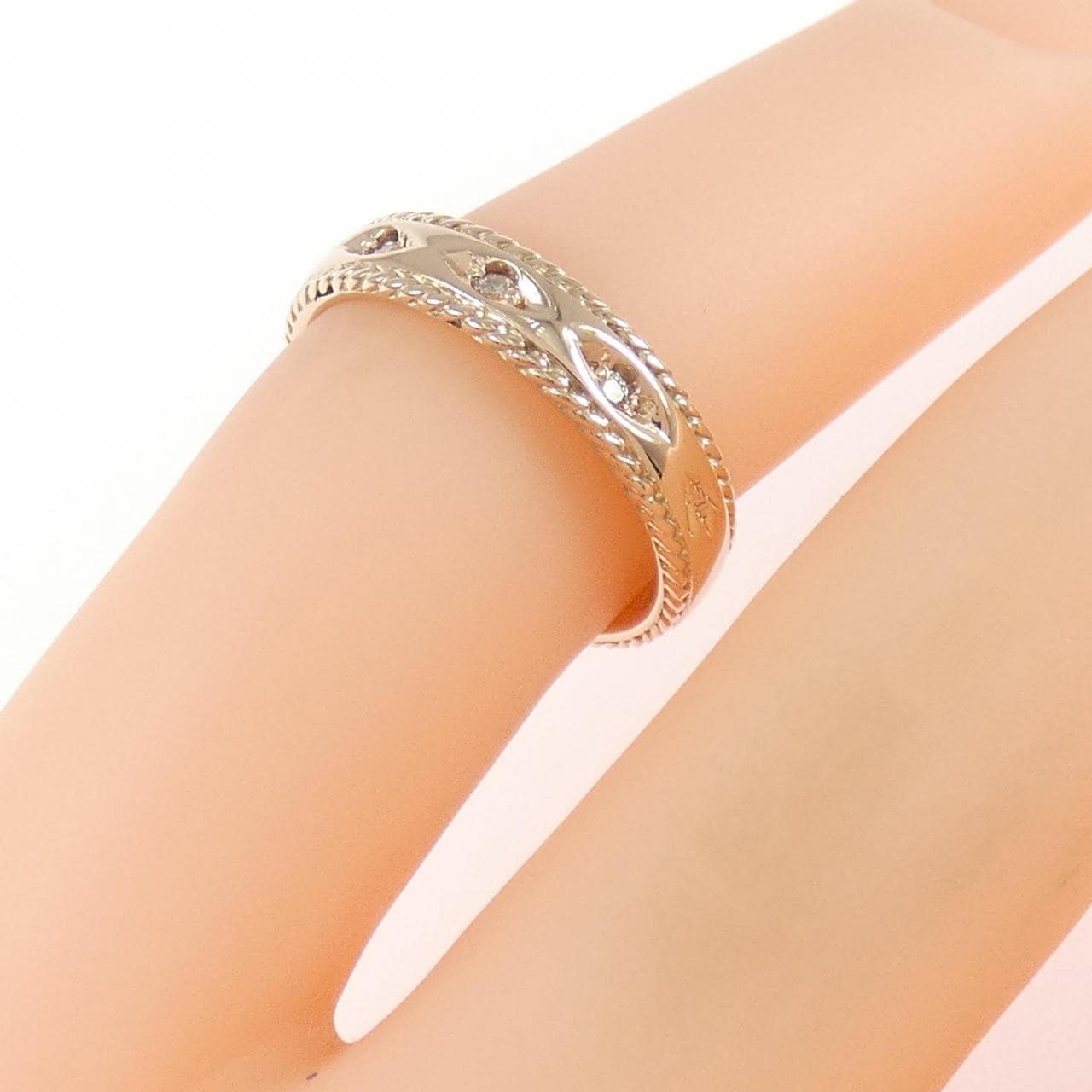 アガット ダイヤモンド ピンキー リング 0.03CT