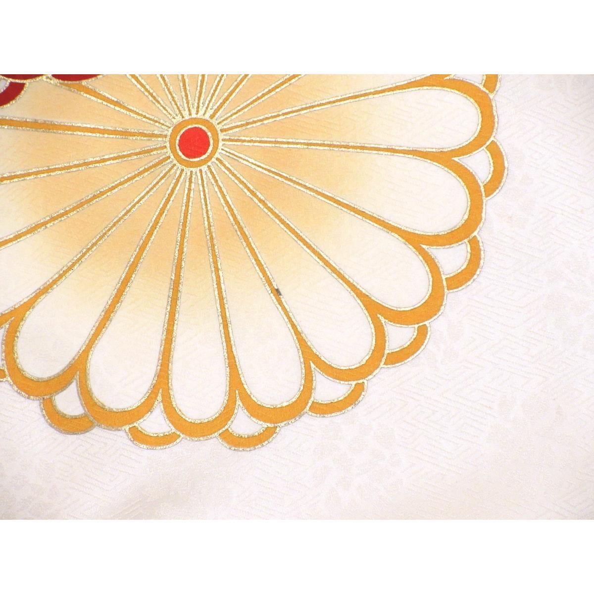 振袖　友禅金彩加工　刺繍入りボカシ染