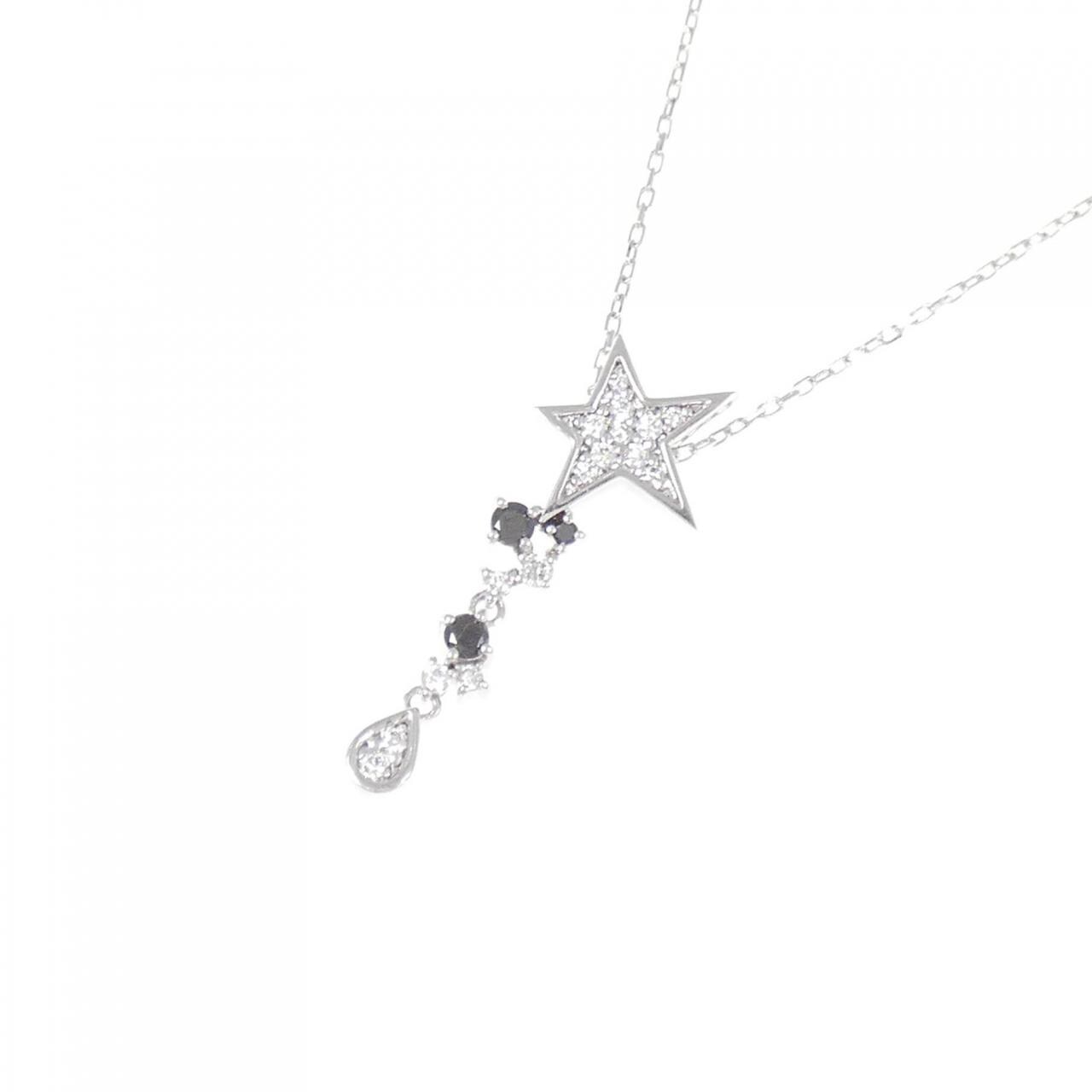 K18WG スター ダイヤモンド ネックレス 0.20CT
