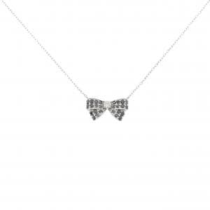 K18WG リボン ダイヤモンド ネックレス 0.55CT