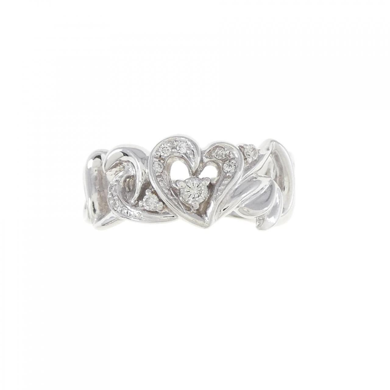 K18WG heart Diamond ring 0.11CT