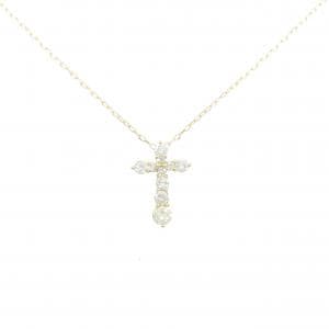 K18YG クロス ダイヤモンド ネックレス 0.51CT