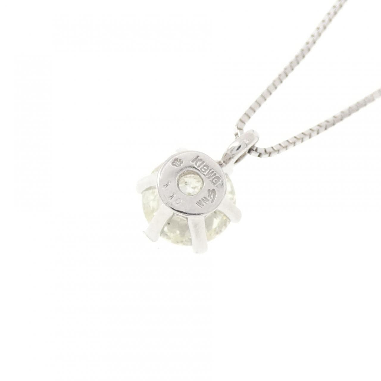 K18WG ソリティア ダイヤモンド ネックレス 1.10CT