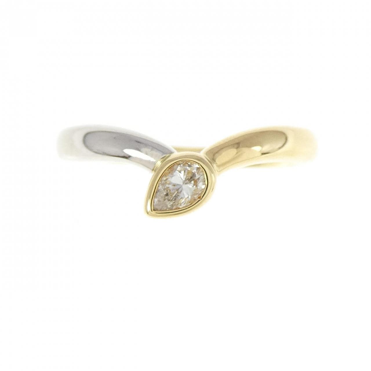K18YG/PT ダイヤモンド リング 0.12CT