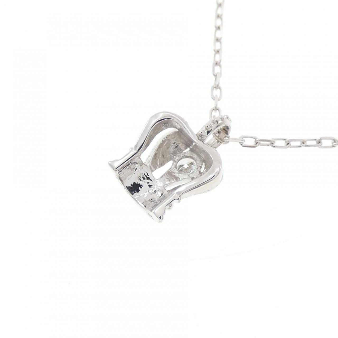 K10WG クラウン ダイヤモンド ネックレス 0.05CT