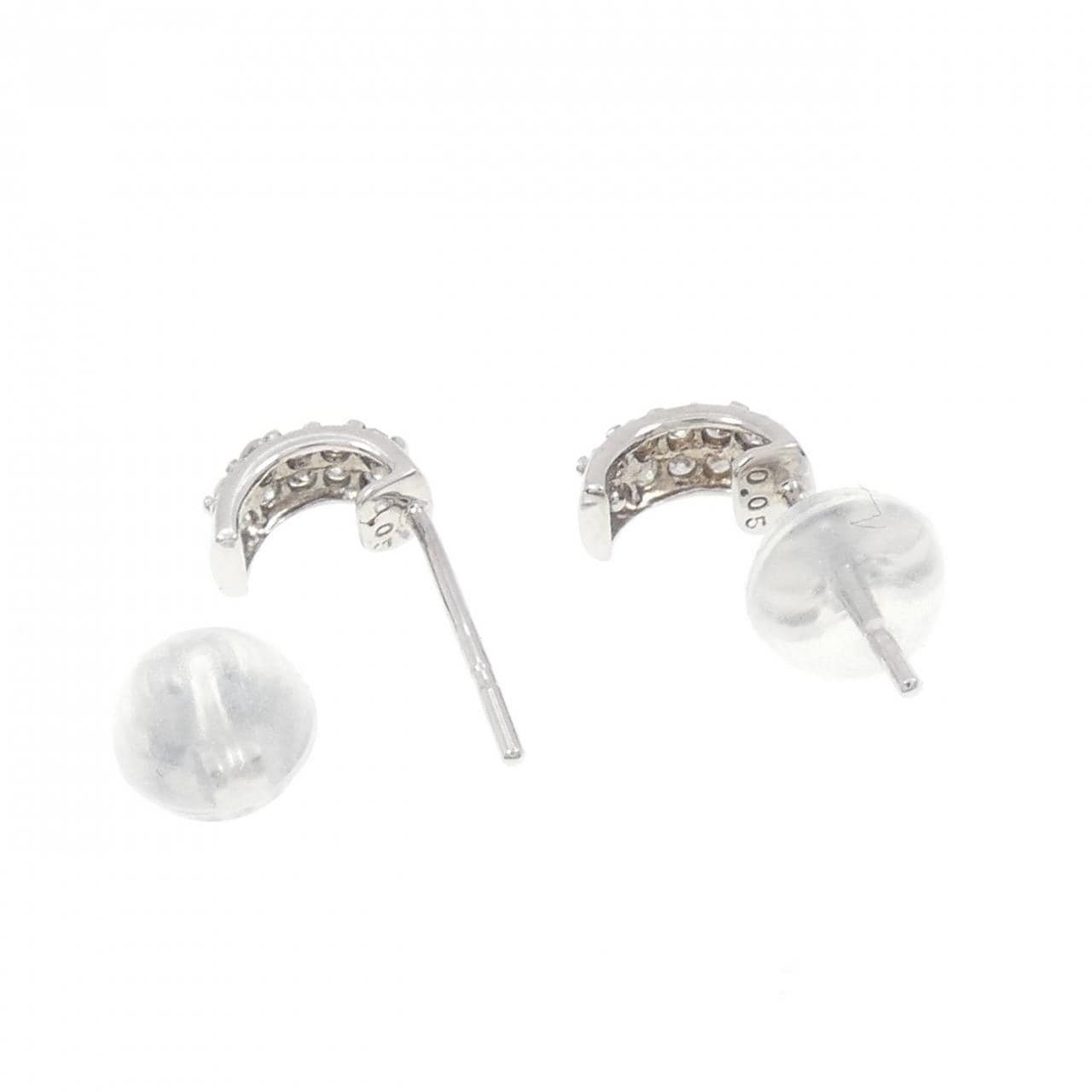 K14WG ダイヤモンド ピアス 0.10CT