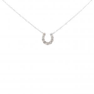 K10WG ホースシュー ダイヤモンド ネックレス 0.20CT