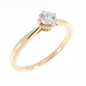K18YG ソリティア ダイヤモンド リング 0.196CT