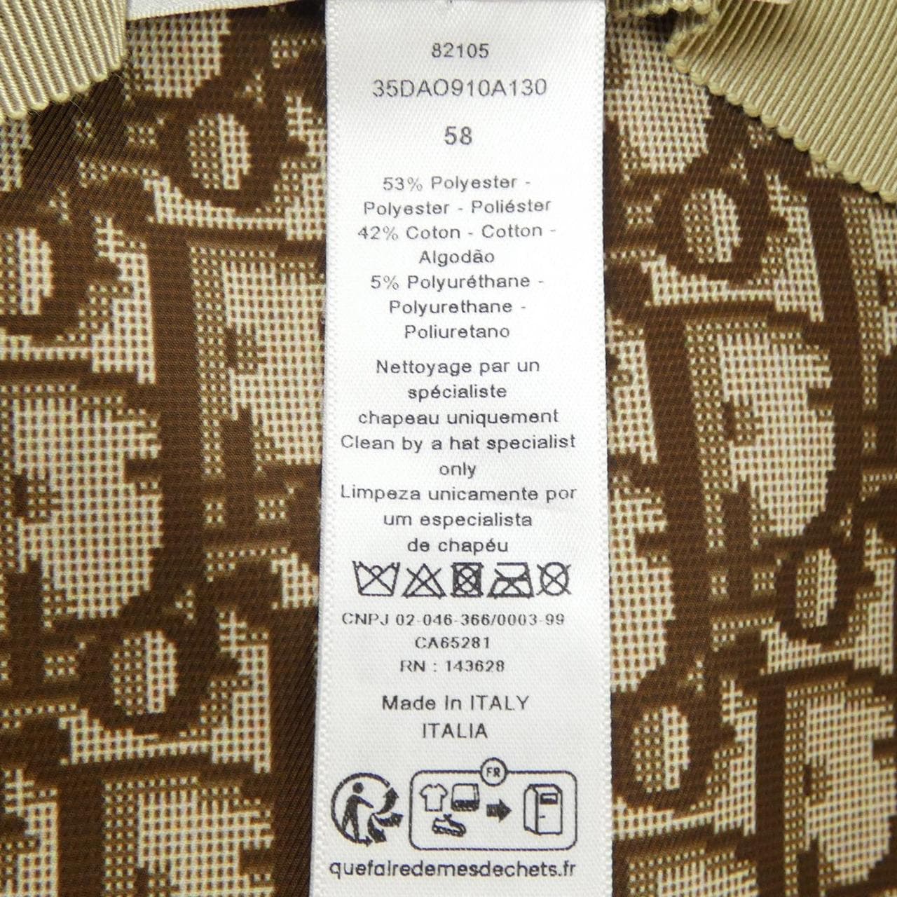 クリスチャンディオール CHRISTIAN DIOR 35DAO910A130 キャップ