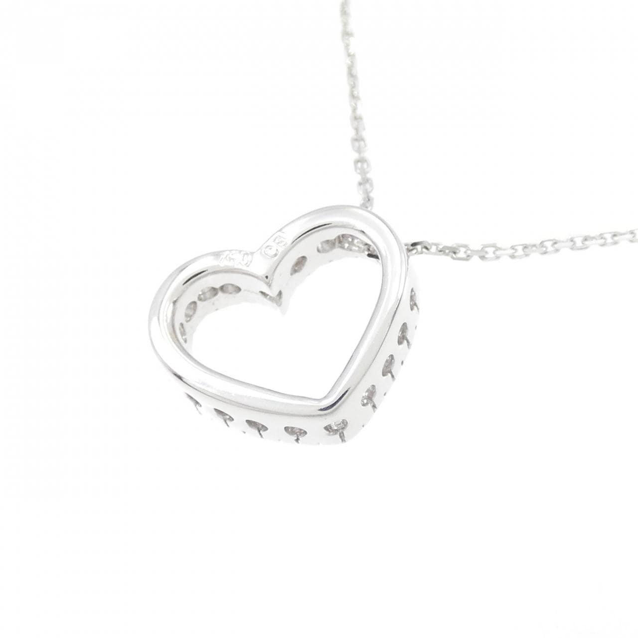 750WG Heart Diamond Necklace