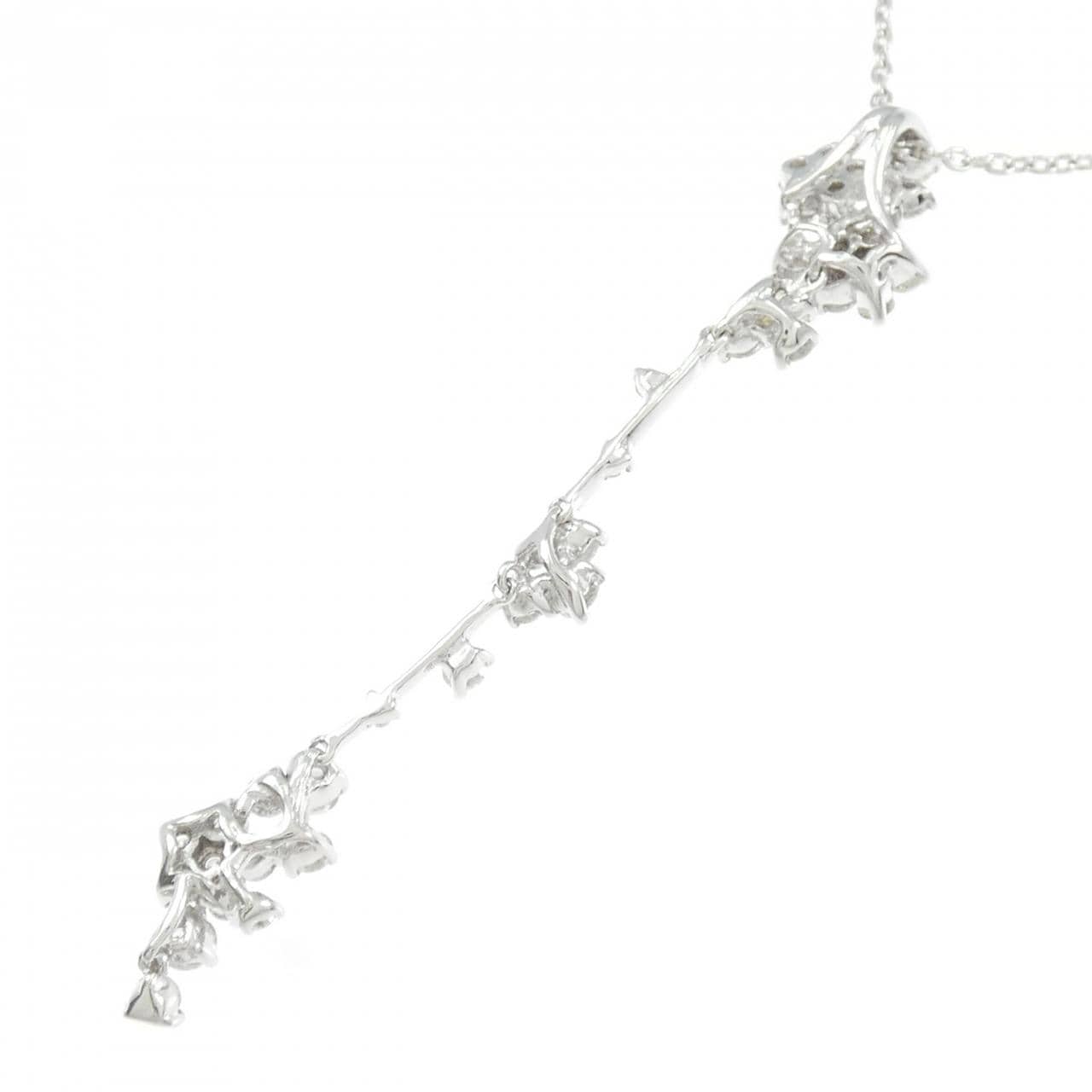 750WG/PT850 フラワー ダイヤモンド ネックレス 1.33CT