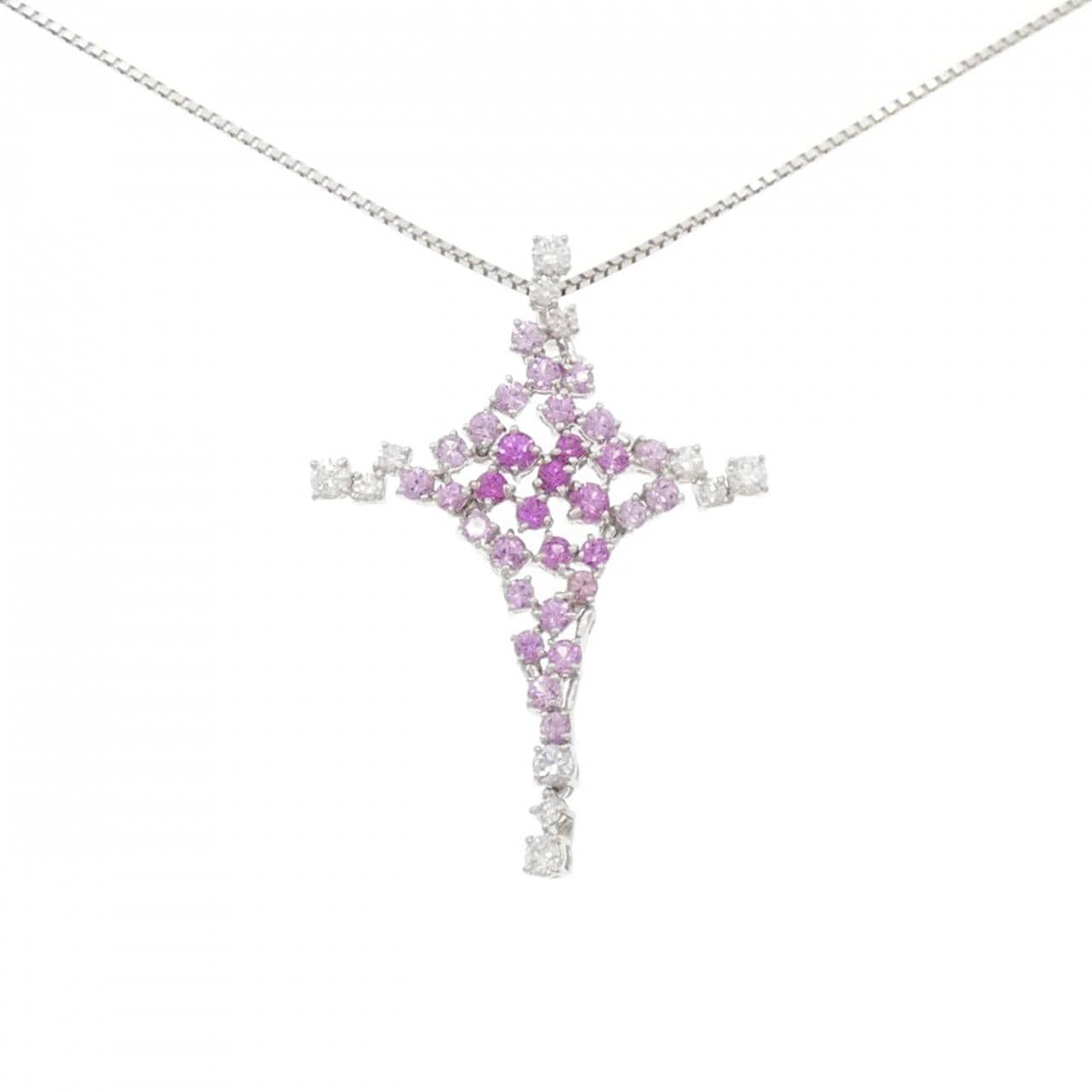 PT950/PT850 Sapphire Necklace 1.74CT