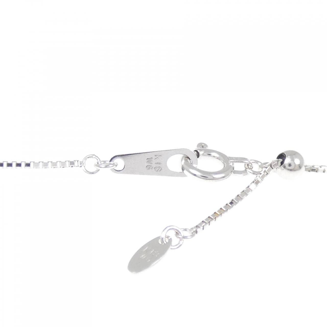 K18WG クロス×ハート ダイヤモンド ネックレス 0.11CT