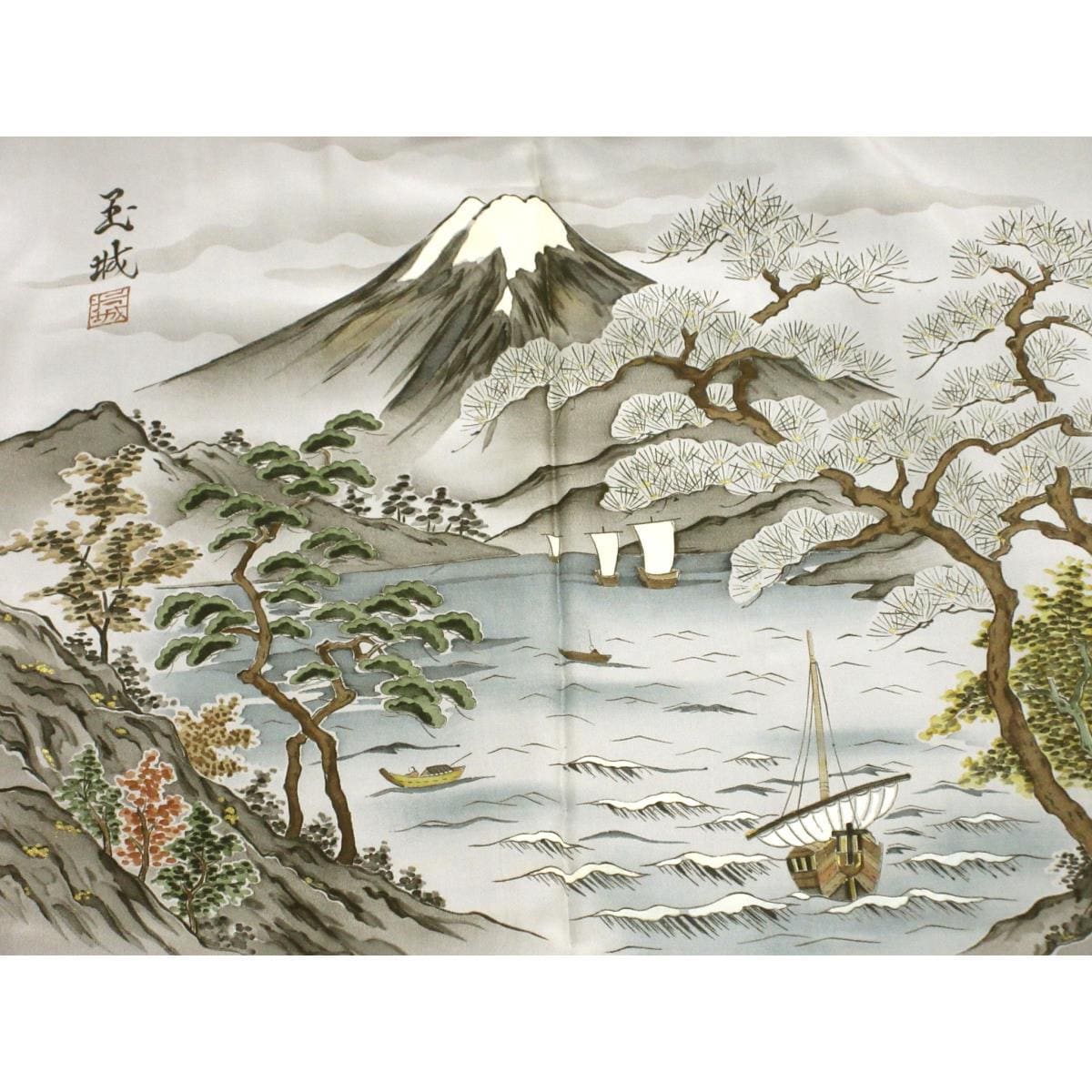 男士正品奄美大Ooshima Tsumugi丝绸和服及羽织套装（两件套），附带真品证书，100日元