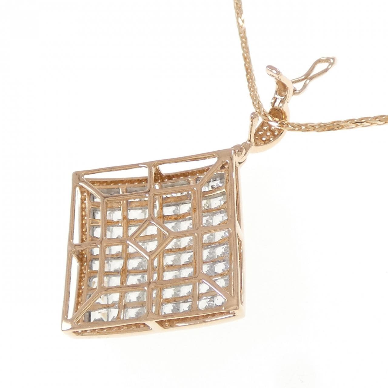 K18PG ホワイトサファイア ネックレス 4.80CT