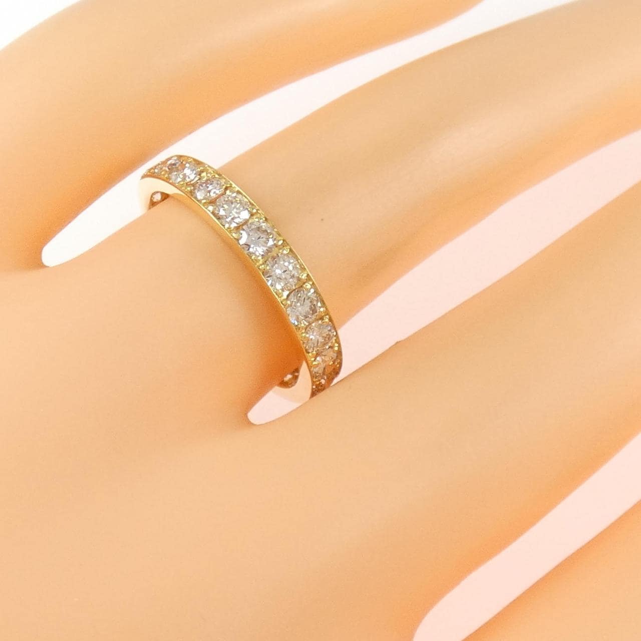 K18YG ハーフエタニティ ダイヤモンド リング 1.00CT