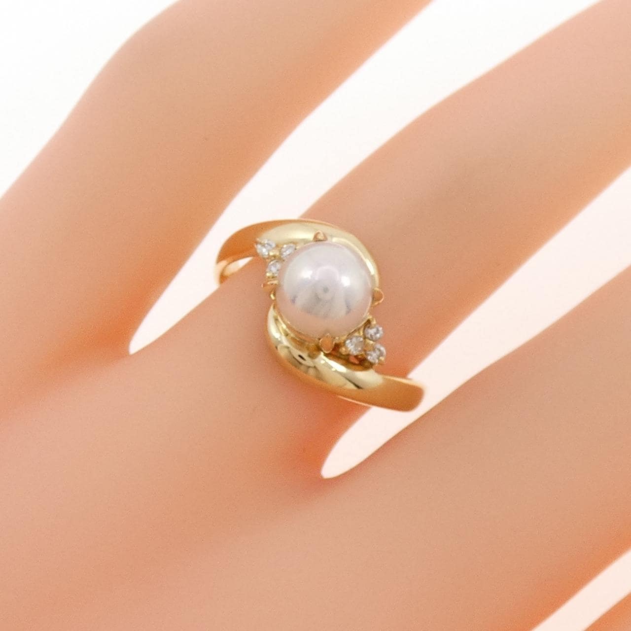 K18YG アコヤパール リング 6.3mm