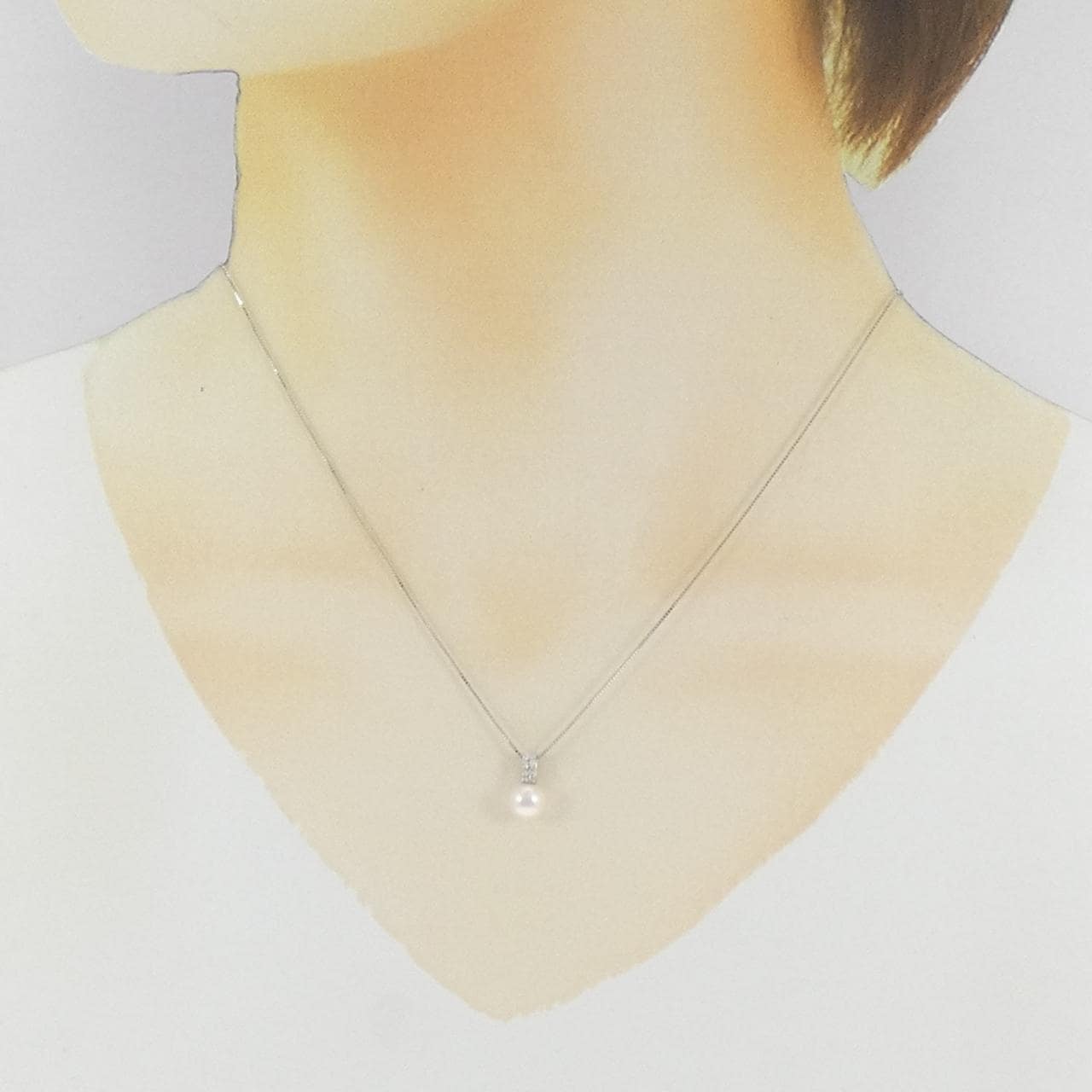 K18WG アコヤパール ネックレス 6.3mm